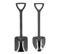 Kukyller Juego de Cucharas de Pala, 4 Piezas Cucharas de Helado Linda Mini Pala Postre Helado de Acero Inoxidable Café Té Forma de Pala Puntiaguda (Costume noir [boîte noire])