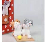 Kukyller Lindo Soporte de teléfonos Inteligentes de Gatos, decoración de Escritorio de portavoz de teléfonos Inteligentes de Anime versátiles de PVC para teléfonos móviles (Orange Cat Grey Cat)