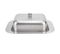 Kukyller Mantequera de acero inoxidable con tapa, apto para lavavajillas, soporte para mantequilla, caja de almacenamiento de queso para cocina de la costa este oeste, 7.0 x 4.8