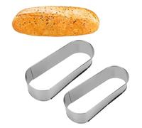Kukyller Molde de anillo para pastel de Mousse de 2 uds, anillo de pastel ovalado ajustable de acero inoxidable, herramientas para hornear, suministros de cocina