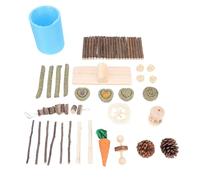 Kukyller Natural Small Pet Chew Toys Set Guinea Pig Toys Natural Bunny Chew Toys for Teeth Guinea Pig Toys Small Animal Chewing Toy for Rabbits Hamsters Organic Grass Mat Hay Sticks