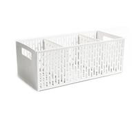Kukyller Organización de despensa y contenedores de almacenamiento, contenedores de almacenamiento de plástico de 3 compartimentos, organizador de cajones para refrigerios, organiz