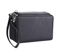 Kukyller Organizador de lápices de Colores con 72 Ranuras, Estuche para lápices de Cuero PU de Gran Capacidad con Correa para asa, Bolsa para bolígrafos de Acuarela