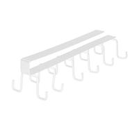 Kukyller PARCELA UTENSIL Medida de pared, 2 piezas de hierro Doble Hook Cocina Sin taladro Instalación de la pared Montada colgante colgante de utensilios (Blanco)