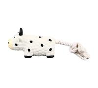 Kukyller Squeaky Dog Toys, Latex Dog Toy Puppy Chewing Squeaky Soft Interactive Unique Shape for Indoor Small Medium (Vaca)