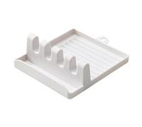 Kukyller Stove Top Multifunction Kitchen Spatula Rack Pot Lid Holder Stand Spoon Rest and Lid Holder for Kitchen (White)