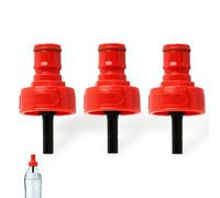 Kukyller Tapa de carbonatación de plástico reutilizable de 3 piezas, G1/4 con bloqueo de bola, poste de barril, refresco, cerveza, agua, llenado de botellas para mascotas, tapa de
