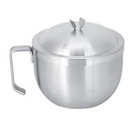 Kukyller Tazón de fideos de acero inoxidable, tazones de sopa de metal de gran capacidad con tapa para bocadillos de helado de frutas de fideos de cereal, 1000ml