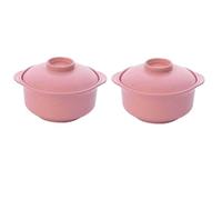 Kukyller Tazón de ramen para microondas, 2 uds., tazón de fideos de estilo nórdico con tapa, recipientes para el almuerzo, recipiente multifunción para alimentos para ensalada Gumbo