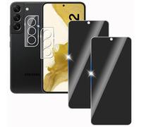 KULAIKE【2+2 Piezas Protector Pantalla Privacidad para Samsung galaxy S22 con Protector de Lente de cámara Funda Amistoso,Anti-Espía Vidrio Película,Cristal Templado,Anti-Arañazo,9H Dureza