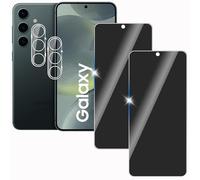 KULAIKE【2+2 Piezas Protector Pantalla Privacidad para Samsung Galaxy S24 Ultra con Protector de Lente de cámara Funda Amistoso,Anti-Espía Vidrio Película,Cristal Templado,Anti-Arañazo,9H Dureza