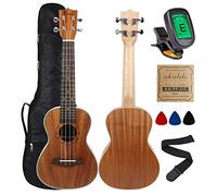kulana Deluxe ukelele, con ribete y madera de caoba cuerdas Aquila y bolsa de funda