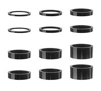 Kulannder Espaciador de Bicicleta，12 Piezas,Espaciador para Vástago de Bicicleta Espaciador de Auriculares de Bicicleta,Espaciador de Carbono Completo para Bicicletas de Montaña