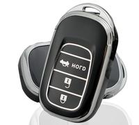 KULCSOK Funda para llavero Compatible con Honda Civic Accord HR-V CR-V Pilot Sport SI EX-L EX 2025 2024 2023 2022 Estuche para llaves Protector de llave TPU 3 botones Color negro