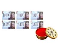 KULIA Bindi de flores con caja Sindoor pegatina para tatuaje bindi temporal la frente joya facial para mujer joyas faciales 6 paquetes arte de uñas Tikka joyería de moda regalos navideños para mujer.