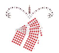 KULIA® Bindi rojo Pegatinas de tatuajes de varios tamaños Gemas para el rostro Bindi de novia de puntos redondos 5 paquetes de pegatinas de Bindi nupcial de uso diario Bollywood Tikka Party Bindi