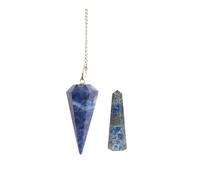 KULIA® Crystal Pendulum Gemstone Charm Lucky Tower Crystal Decor Home Office Décor Piedra de lapislázuli Tallada a mano Chakra Pendulum Tumble Stone Feng Shui Reiki Pendulum Regalos religiosos