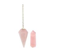 KULIA® Crystal Pendulum Gemstone Points Lucky Charm Crystal Tower Home Office Décor Piedra de cuarzo rosa Tallada a mano Reiki Pendulum Tumble Stone Feng Shui Reiki Pendulum Regalos de devolución