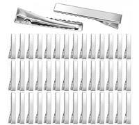 KULIA - Juego de 24 pinzas de cocodrilo metal para mujer con agarre fuerte antideslizantes ideales para hacer lazos manualidades y arreglos florales. Accesorios moda Regalos para amantes del cabello.