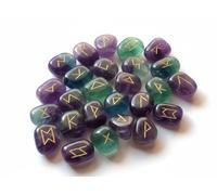 KULIA Juego de 25 piedras rúnicas de cristal con símbolos de Reiki para decoración de oficina piedras naturales talladas a mano runas de cristal para principiantes Feng Shui juego de runas