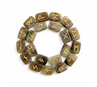 KULIA - Juego de 25 runas de cristal para principiantes piedra de meditación de labradorita kit de brujería para equilibrar chakras runas artesanales símbolos de Reiki regalos religiosos.