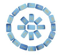 KULIA Juego de 25 Runas de Cristal para Principiantes Runas Feng Shui de Opalita Piedras Rodadas para Equilibrar Chakras Kit de Brujería Runas Artesanales Símbolos de Reiki Regalos Religiosos