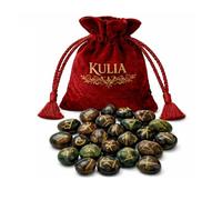 KULIA Juego de 25 Runas de Cristal Piedras Runas Elder Futhark para Chakra Piedras Preciosas de Cristal Feng Shui Talladas a Mano con Bolsa de Terciopelo Juego de Runas con Símbolos de Reiki