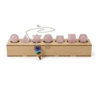 KULIA® Juego de piedras sólidas platónicas con geometría sagrada con péndulo de chakras, caja de madera de 7 piezas de piedra de cristal Feng Shui, cuarzo rosa, piedras platónicas, símbolo de Reiki