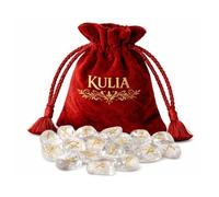 KULIA Juego de Runas de Cristal de 25 piezas piedras rúnicas Elder Futhark para chakras piedras preciosas de cristal de cuarzo transparente talladas a mano con bolsa de terciopelo juego de runas