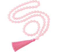 KULIA® Mala de cuarzo rosa con pulsera Feng Shui piedra preciosa natural Reiki