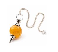 KULIA Péndulo de cristal de aventurina amarilla para radiestesia, equilibrio de chakras Reiki, tallado a mano, punta de cristal natural, piedra preciosa, péndulo Feng Shui Reiki.