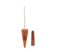 KULIA® Pendulum Natural Crystal Points Lucky Charm Crystal Tower Home Office Décor Piedra de jaspe rojo Tallada a mano Chakra Pendulum Tumble Stone Feng Shui Reiki Pendulum Regalos indios