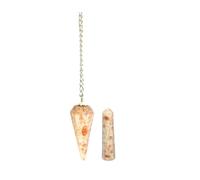 KULIA® Reiki Chakra Pendulum Lucky Charm Crystal Tower Home Office Décor Piedra solar tallada a mano Péndulo de chakras Piedra pulida Péndulo de Feng Shui Reiki Regalos religiosos