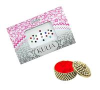 KULIA® Round Bindi Tattoos Sticker Face Gems Indian Tikka 6 Packets Round Bindi Bridal Accessories Daily Use Bindi Stickers Crystal Stone Bindi Bollywood Party Bindi Fashion Jewelry Face Jewels