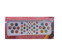 KULIA® Round Dots Stone Bindi Tatuajes Adhesivos Bindi Indio Mix Size Bindi Set Sticker Bollywood Party Bridal Accessories Beauty Item Round Bindi Pack De 12 Round Dots Tattoos Adhesivos Joyería Moda