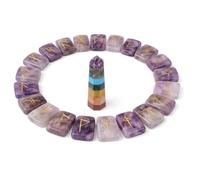 KULIA® Set de 25 runas amatista con símbolos del alfabeto y punto de chakra