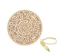 KULIA® Set de tablero de radiestesia de madera con péndulo de latón para brujería y suministros para altares Wicca. Incluye meses signos del zodiaco alfabeto y respuestas de Sí/No. Regalo para ella.