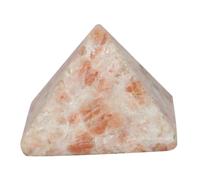 KULIA® Sunstone Crystal Pyramid Crystal Point For Chakra Stone Pyramid Reiki Healing Crystal Stone Hand Carved Ornament Natural Stone Home Office Decor Feng Shui Gift