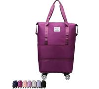 Kulken Travel Bag with Wheels, 2025 New Large Capacity Travel Bag - Tote with Storage Space (Fuchsia)