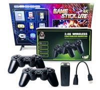 Kulturdenda Game Stick Lite 4K, 20.000 juegos con 2 mandos inalámbricos - Consola retro HDMI con miles de juegos clásicos preinstalados, soporta 4K HD, plug & play, ideal para TV y proyectores