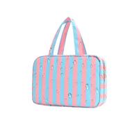 Kulturfür Damen | Wasserdichter Faltbarer mit 4 Fächer und Haken - Damen Reise Kosmetiktasche - für Schrank, Dusch, Koffer, Kreuzfahrt, Wochenend, täglichen Organisation und Aufbewahrung, Rosa, azul