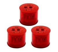 KUM AZ105.04.16-R - Sacapuntas con contenedor, Colour Combi 218T, sacapuntas para lápices redondos y de punta, rojo, multipack de 3
