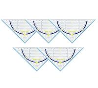 KUM AZ228.03.16-B - Escuadra Style, 15 cm, azul-verde, 5 unidades, material escolar, triángulo geométrico