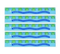 KUM - Regla L1 Softie Flex de 15 cm, azul, paquete de 5 | Regla de plástico flexible y antideslizante para medir, dibujar y trabajar con precisión