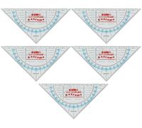 KUM - Triángulo de geometría Softie Flex Extreme de 16 cm, paquete de 5 | Transparente, Extremadamente flexible y resistente a la rotura, para el colegio, las clases y los proyectos creativos