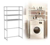 kumamart 3-Tier Over Washer and Dryer Shelves, Durable Laundry Room Shelf with Non-Slip Design, Space-Saving Shelving For, Easy Assembly & Maintenance(White)