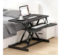 kumamart Escritorio Derecho del Ordenador portátil de la Altura Ajustable, Sentarse Ajustable for levantarse la estación de Trabajo con la Bandeja del Teclado(Black)