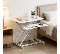 kumamart Escritorio Derecho del Ordenador portátil de la Altura Ajustable, Sentarse Ajustable for levantarse la estación de Trabajo con la Bandeja del Teclado(White)