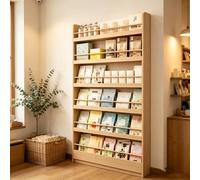 kumamart Estantería Librería 6 Baldas de Pared, Mueble de Madera Maciza | Librería alta de 6 niveles en para cuentos infantiles, dormitorio y salón.(67.72*31.5*3.94in)