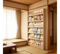 kumamart Librería Estrecha de Madera Ajustable Independiente y Montaje en Pared, Soporte Almacenamiento for revistas, periódicos, hogar, Dormitorio, Oficina, colección Lectura(31.5in)